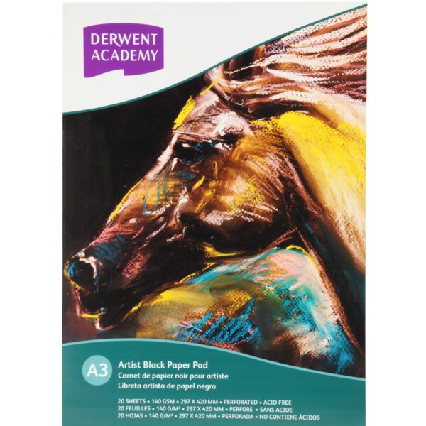 DERWENT ACADEMY BLACK PAPER PAD A3 20SH