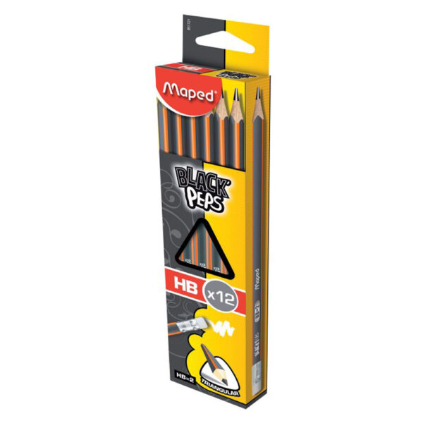 MAPED BLACK'PEPS GRAPHITE PENCIL HB X 12