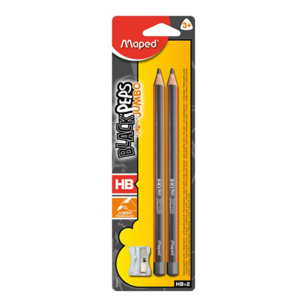 MAPED BLACK'PEPS JUMBO PENCIL PAINTED TIP X2