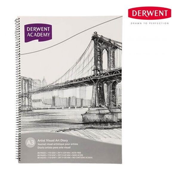 DERWENT ACADEMY B/C VISUAL ART DIARY A3 PORTRAIT 80PG