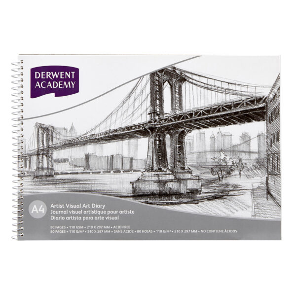 DERWENT ACADEMY B/C VISUAL ART DIARY A4 LANDSCAPE 80PG
