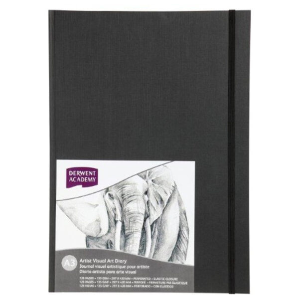 DERWENT ACADEMY H/C VISUAL ART DIARY A3 PORTRAIT 128PG
