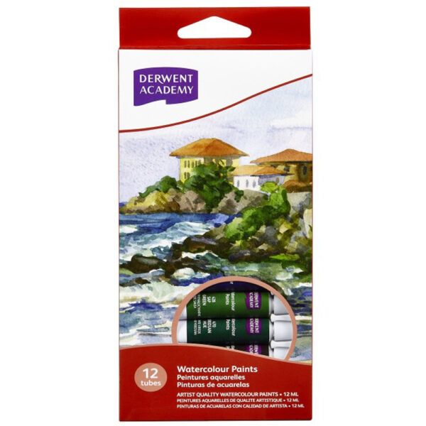 DERWENT ACADEMY WATERCOLOUR PAINT 12 ML 12PK