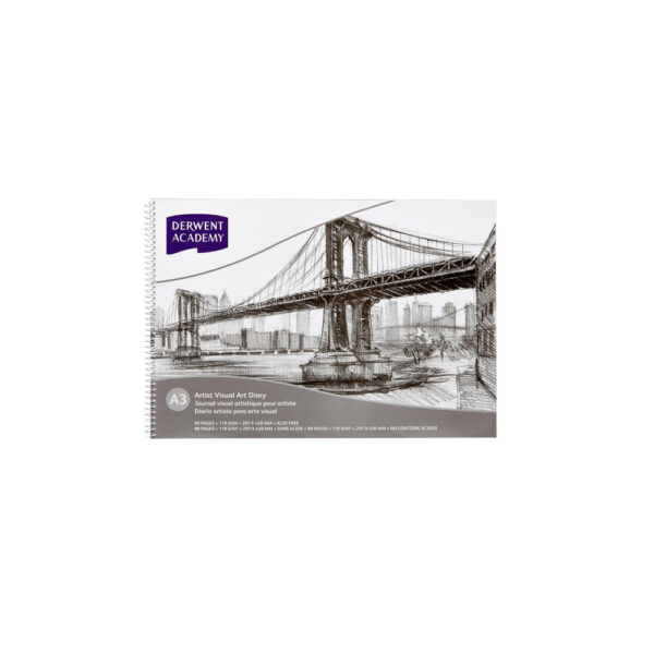 DERWENT ACADEMY B/C VISUAL ART DIARY A3 LANDSCAPE 80PG