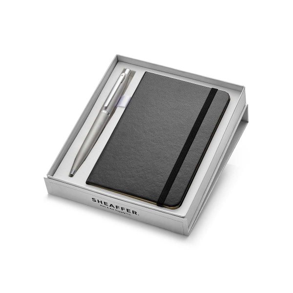 SHEAFFER VFM CHROME BALLPOINT PEN WITH NOTE BOOK
