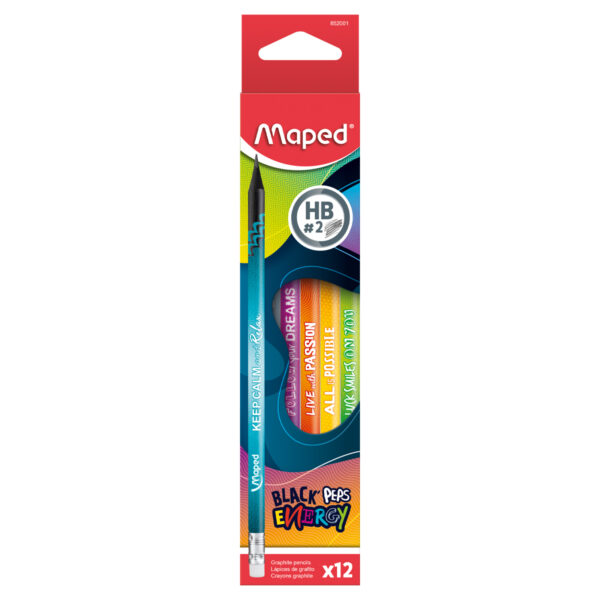 MAPED BLACK’PEPS ENERGY WOODFREE PENCIL X 12