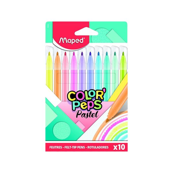 MAPED PASTEL FELT PENS 10C