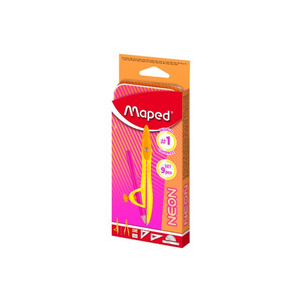 MAPED STUDY METAL BOX NEON 9PCS